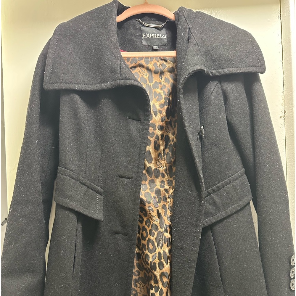 Express black peacoat